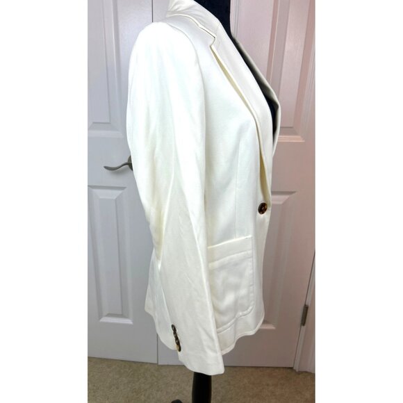 Reiss Women's Ember Cream Off White Tailored Single Breasted One Button Blazer 6 - Picture 12 of 16